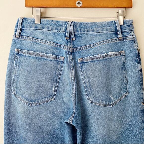 Good American | The Weekender Jeans Distressed Straight Leg Indigo Blue Size 26 - Picture 6 of 8
